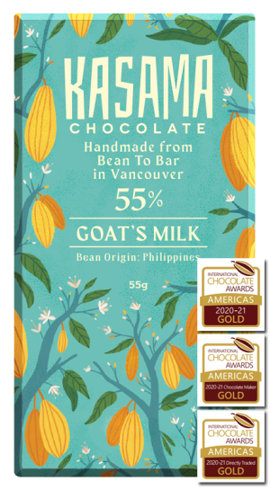 55% Goat's Milk bean-to-bar chocolate bar