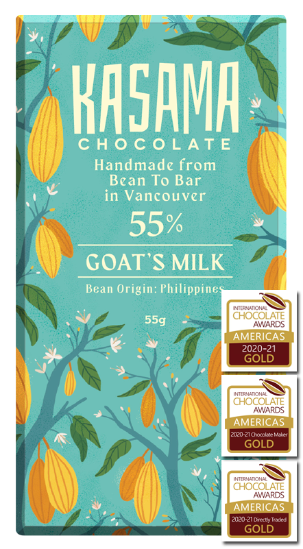 55% Goat's Milk bean-to-bar chocolate bar