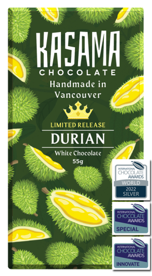 Bean-to-bar Durian White Chocolate Bar