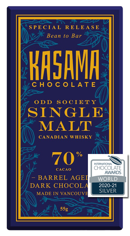 70% whisky cask aged bean-to-bar chocolate.