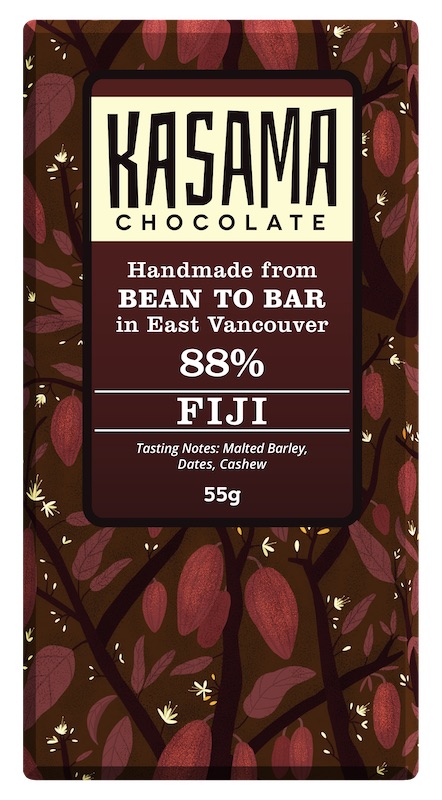 bean-to-bar Fiji 88% chocolate bar