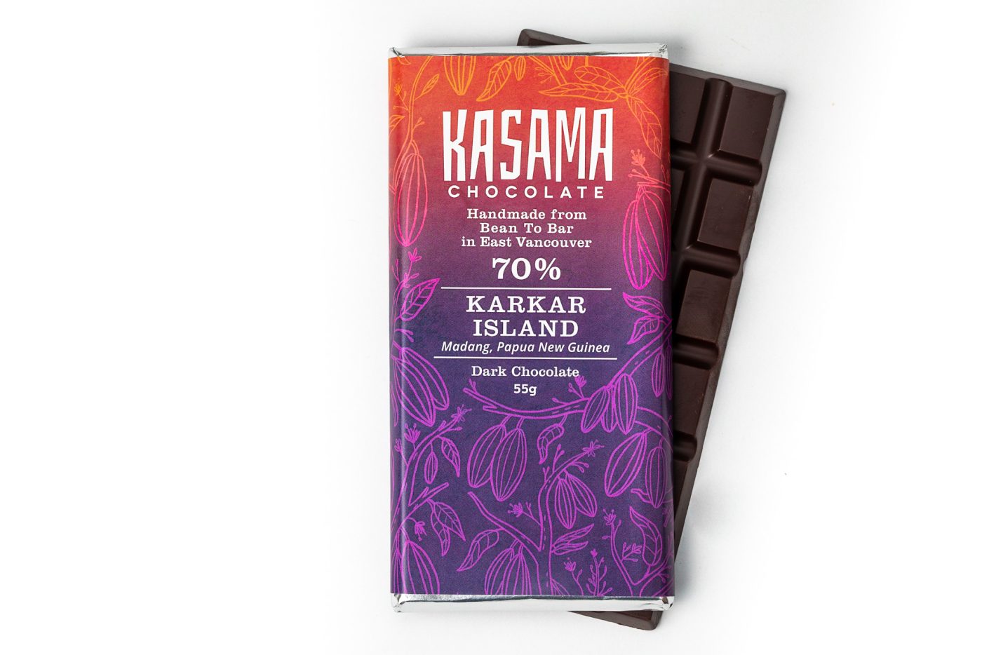 70% Papua New Guinea Karkar Island bean-to-bar chocolate bar