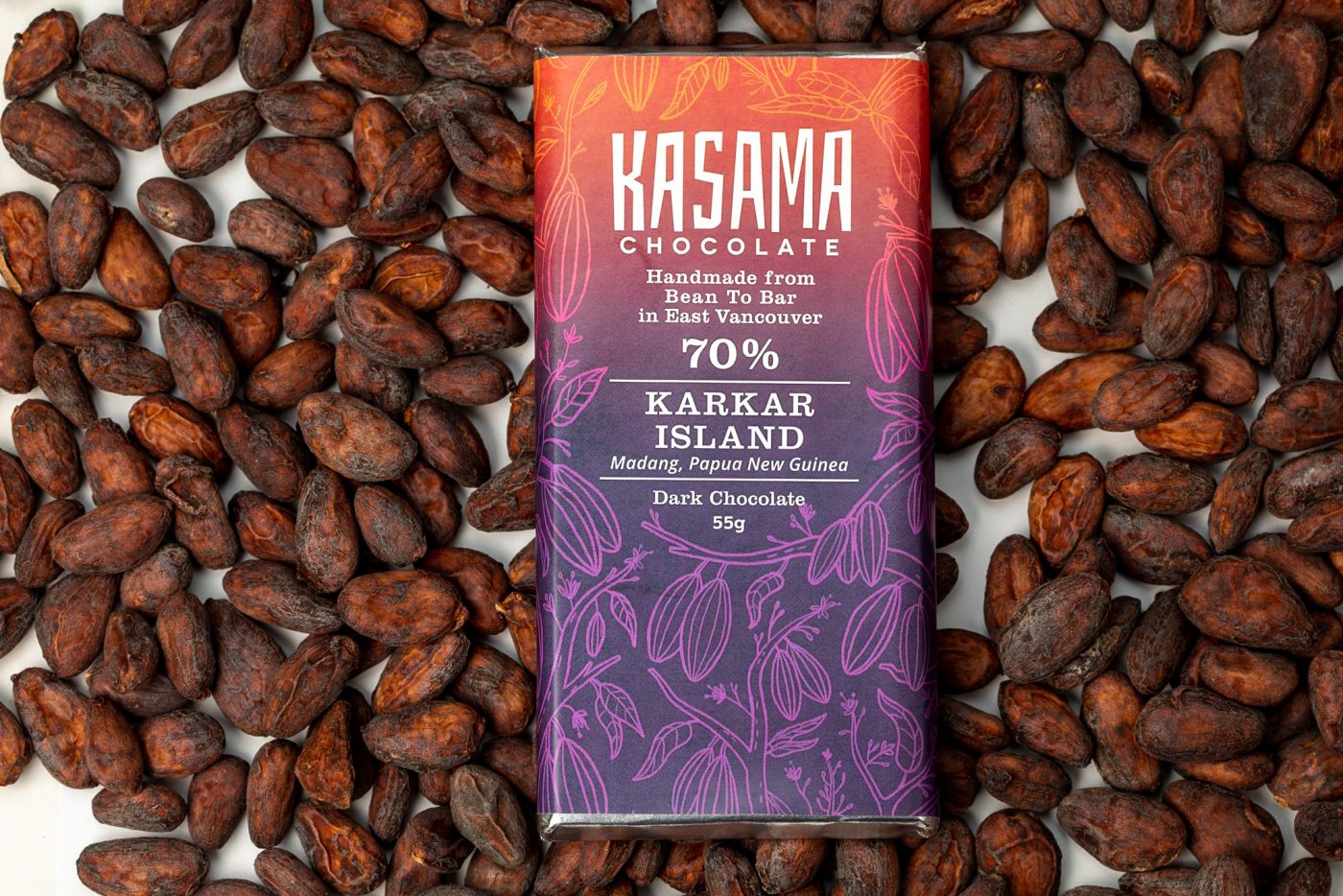 70% Papua New Guinea Karkar Island bean-to-bar chocolate bar