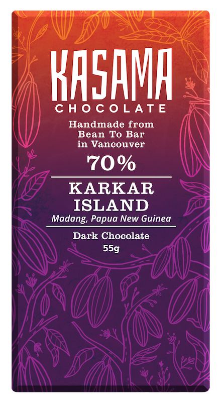 70% Papua New Guinea Karkar Island bean-to-bar chocolate bar