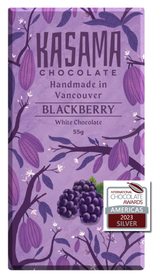 Vegan BC Blackberry bean-to-bar White Chocolate