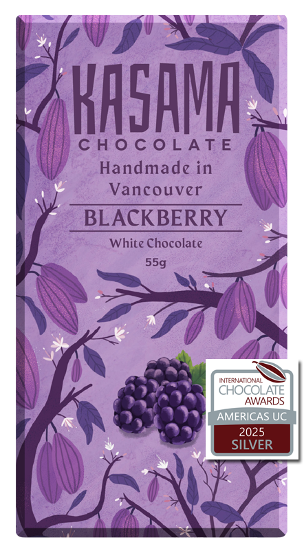 Vegan BC Blackberry bean-to-bar White Chocolate